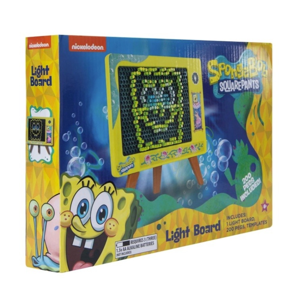 Nickelodeon SpongeBob SquarePants Light Board Art Kit with 200 Pegs & Templates